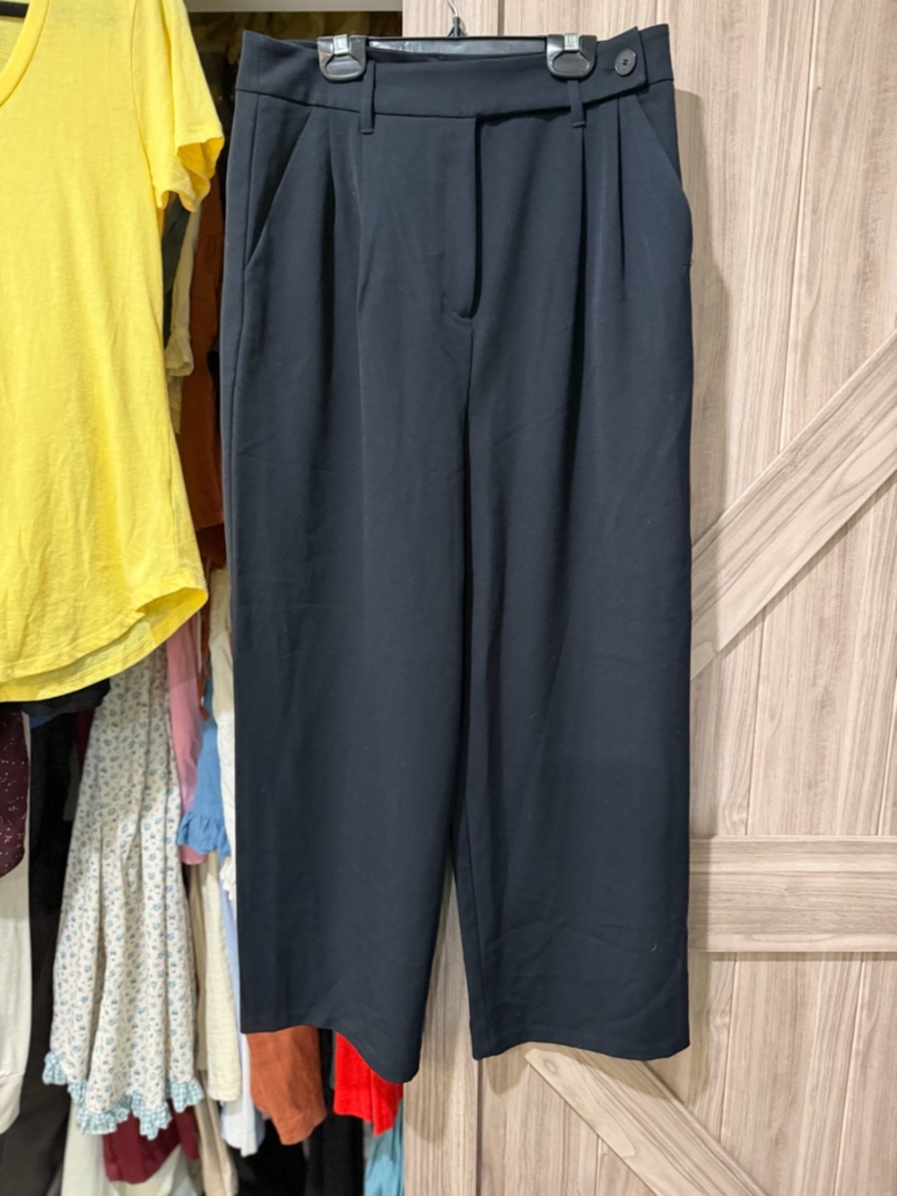 OAK + FORT Black High-Waist Wide-Leg Trousers